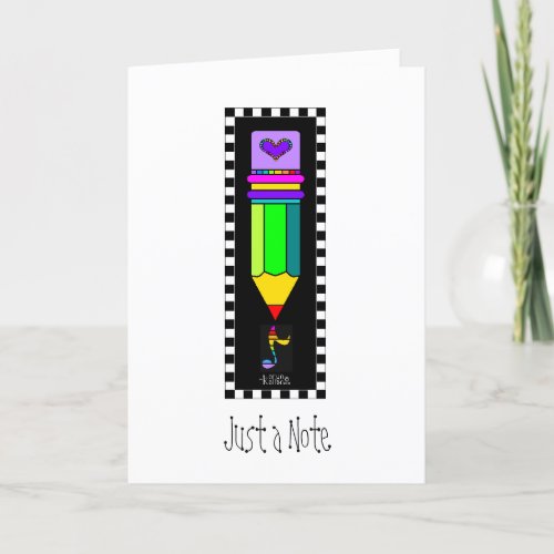 Pencil Just A Note greeting card