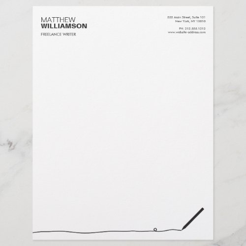 Pencil Letterhead for Authors Writers