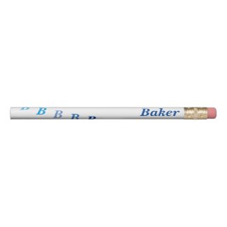Pencil - Name and Stepped Initial in Blue