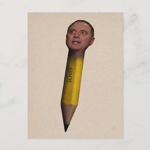 Pencil Neck Adam Schiff Postcard