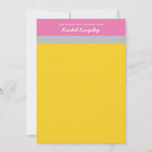 Pencil Notecard Old School Text Message