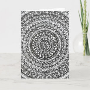 Pencil Original Art Mandala Design Greeting Card
