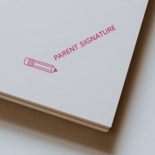 Pencil Parent Signature Teacher Pocket Stamp