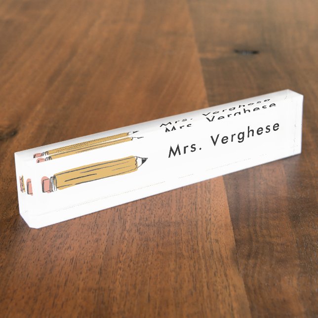 Pencil Personalized Desk Name Plate (Side)