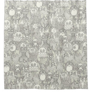 pencil pinatas ivory shower curtain