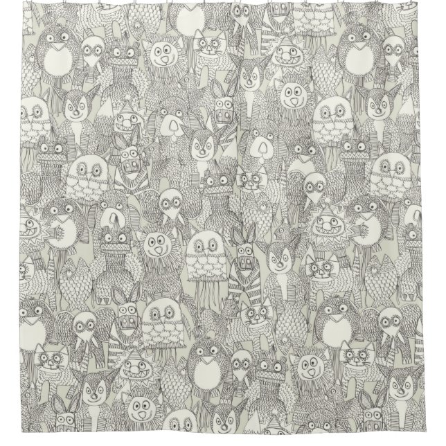pencil pinatas ivory shower curtain (Front)