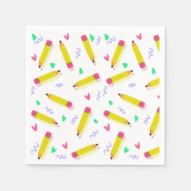 Pencil Preschool Art Teacher Good End of Year Teac Napkins (Front)