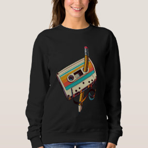 Pencil Rewind Cassette Old School Music Lover Part Sweatshirt