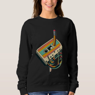 Pencil Rewind Cassette Old School Music Lover Part Sweatshirt