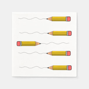 Pencil scrabble on white napkins