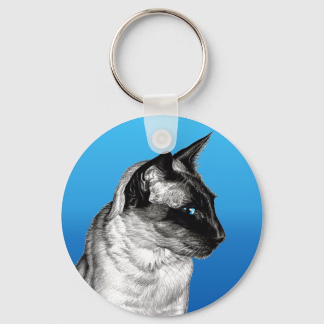 Pencil Siamese Keychain (Front)