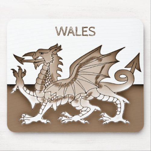 Pencil Sketch Effect Monochrome Sepia Wales Flag Mouse Pad