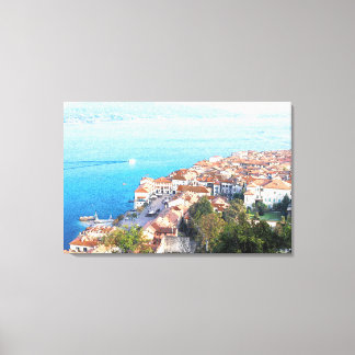 pencil sketch effect of lake Maggiore on canvas  Print