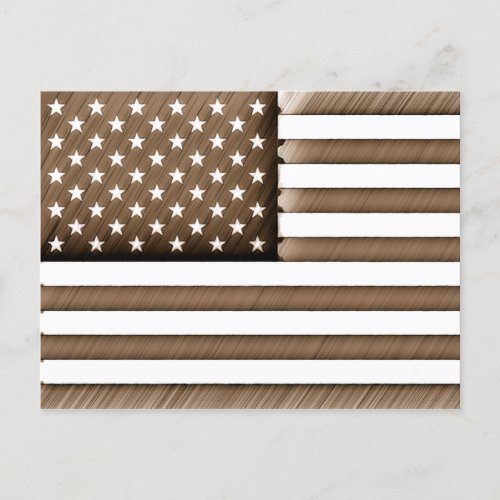 Pencil Sketch Effect USA Flag Stars and Stripes Postcard