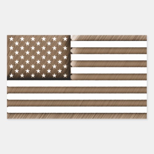 Pencil Sketch Effect USA Flag Stars and Stripes Rectangular Sticker