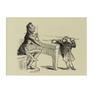 Pencil Sketch of Two Men Playing Pool Acrylic Print