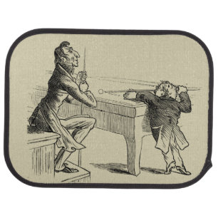 Pencil Sketch of Two Men Playing Pool Car Mat