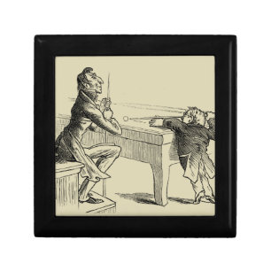 Pencil Sketch of Two Men Playing Pool Gift Box