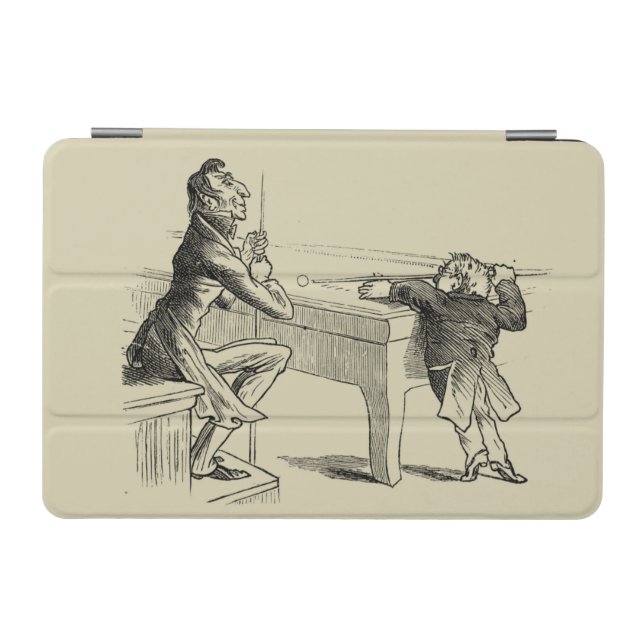 Pencil Sketch of Two Men Playing Pool iPad Mini Cover (Horizontal)