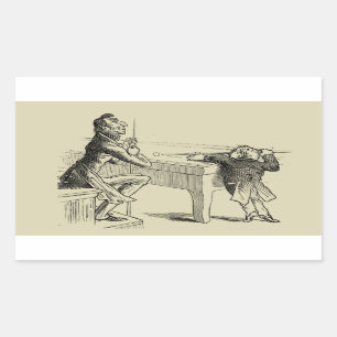Pencil Sketch of Two Men Playing Pool Rectangular Sticker