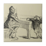 Pencil Sketch of Two Men Playing Pool Tile<br><div class="desc">An astonishingly detailed pencil sketch of two men playing pool together. The taller gentleman sits with a bemused look on his face as high vertically challenged friend stands on the tips of his toes to take a cue shot. Funny, and handsomely drawn, this would make a great addition to your...</div>