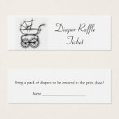 Pencil Sketch Unisex, Pram Diaper Raffle Ticket (Front & Back)