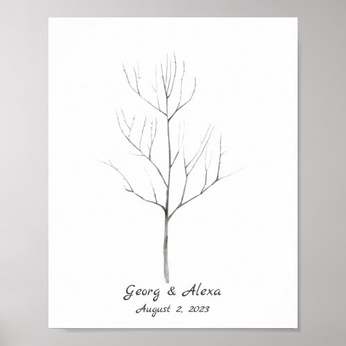 Pencil Sketch Wedding Fingerprint Guestbook