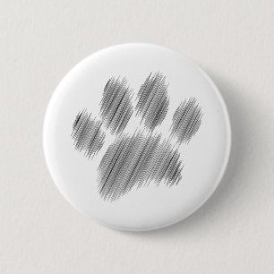 Pencil Sketched Dog Paw Digital Art Button