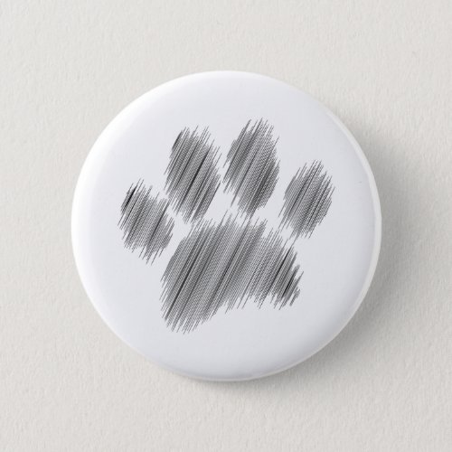Pencil Sketched Dog Paw Digital Art Button