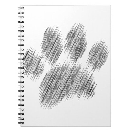 Pencil Sketched Dog Paw Digital Art Notebook