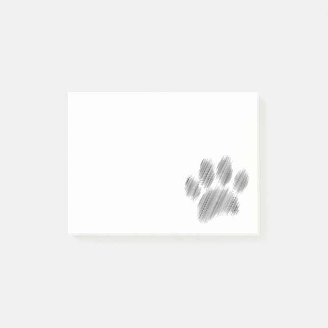 Pencil Sketched Dog Paw Digital Art Notes (Front)