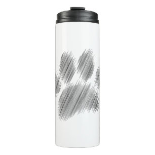 Pencil Sketched Dog Paw Digital Art Thermal Tumbler
