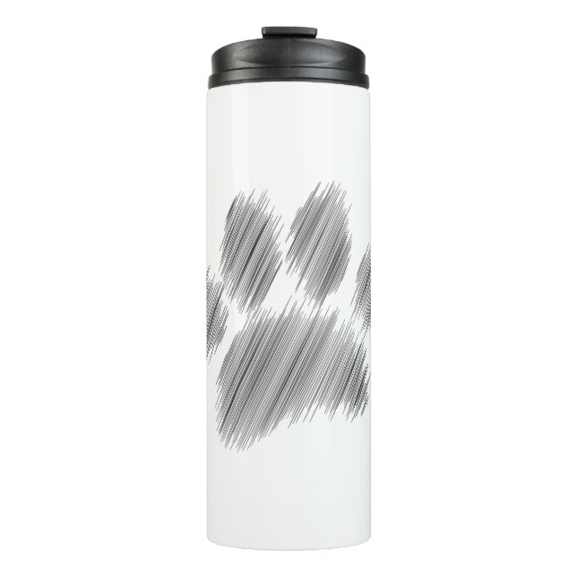 Pencil Sketched Dog Paw Digital Art Thermal Tumbler (Front)