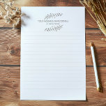 Pencil sketched plant lined notepad<br><div class="desc">Pretty leaves and plant lined notepad

This pencil sketched,  plant lined notepad is a perfect way to keep things fun. Features evenly lined note paper in a light grey colour with pretty pencil drawn leaves and space to add your own message,  name or details.</div>