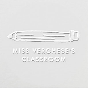 Pencil Teacher Classroom Personalized Custom Embosser