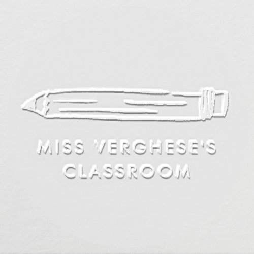 Pencil Teacher Classroom Personalized Custom Embosser