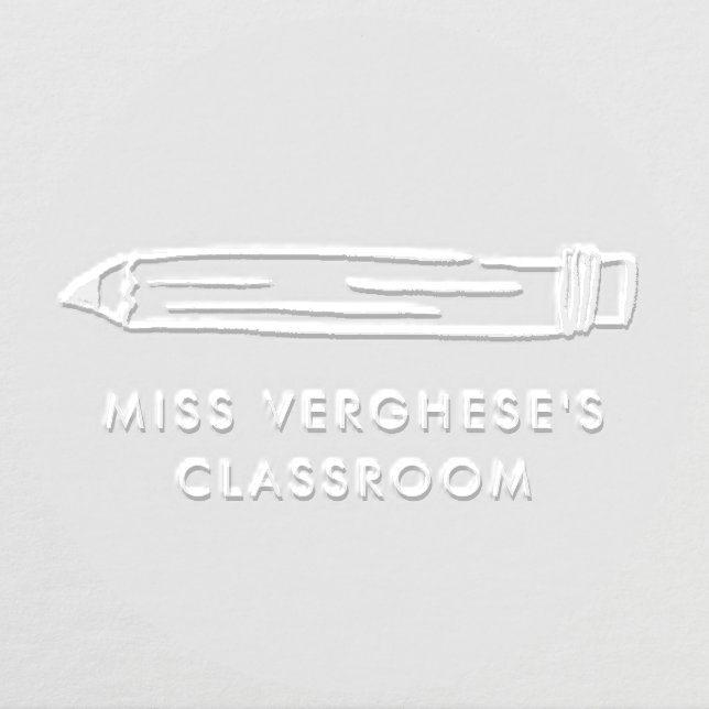 Pencil Teacher Classroom Personalized Custom Embosser (Design)