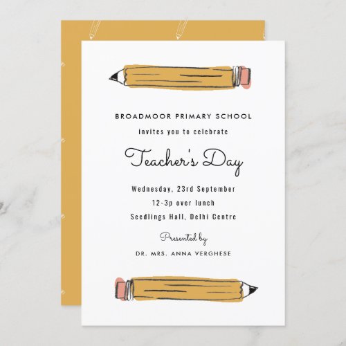 Pencil Teachers Day Invitation