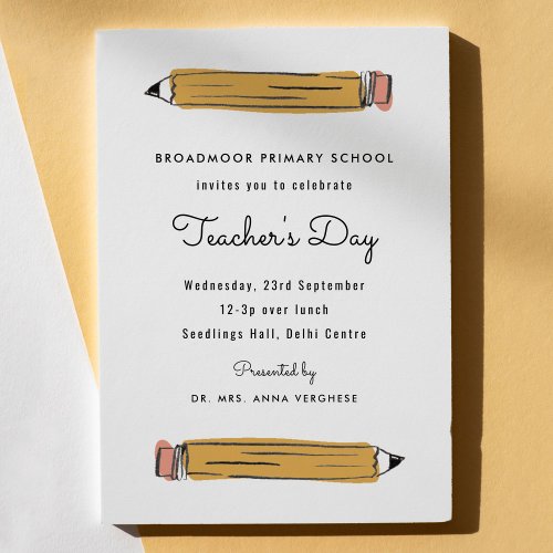 Pencil Teachers Day Invitation