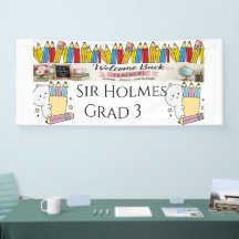 Pencil Theme Teacher Welcome Banner | Personalized