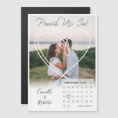 Pencil Us In Calendar Modern Minimal Couple Photo (Front/Back)