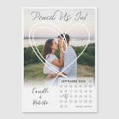 Pencil Us In Calendar Modern Minimal Couple Photo (Front)