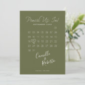 Pencil Us In Calendar Modern Minimal Couple Photo Save The Date (Standing Front)
