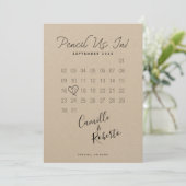 Pencil Us In Calendar Modern Minimal Couple Photo Save The Date (Standing Front)