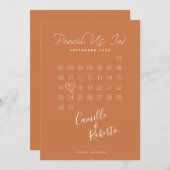 Pencil Us In Calendar Modern Minimal Couple Photo Save The Date (Front/Back)