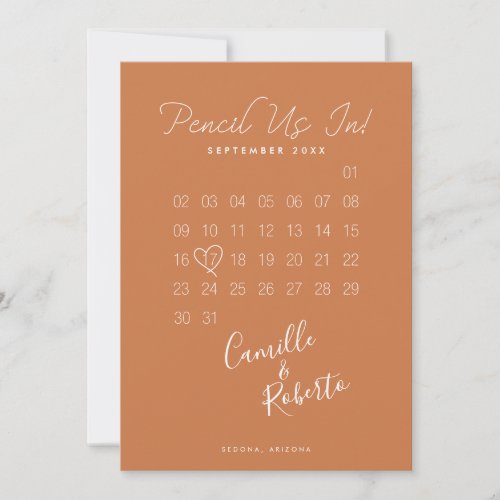 Pencil Us In Calendar Modern Minimal Couple Photo Save The Date