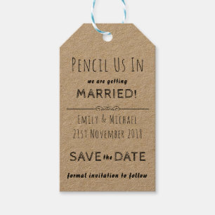 PENCIL US IN - create your own SAVE THE DATE Tags