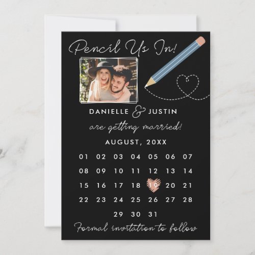 Pencil Us In Modern Calendar Save The Date