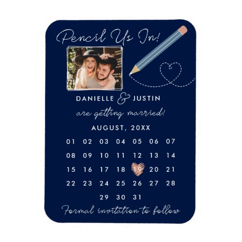 Pencil Us In Modern Calendar Save the Date Magnet