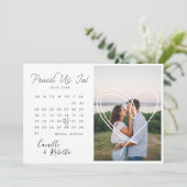 Pencil Us In Modern Minimal Calendar Couple Photo Save The Date (Standing Front)